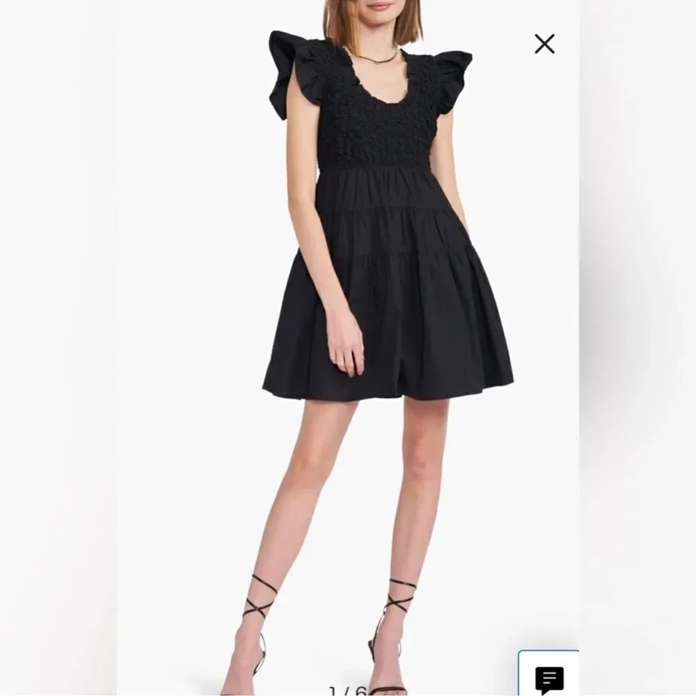 En Saison Black Matisse Flutter Sleeve Dress Size XS